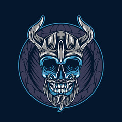 skull viking illustration