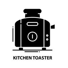 kitchen toaster icon, black vector sign with editable strokes, concept illustration