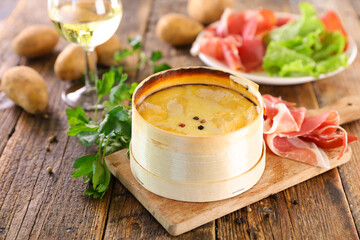 mont d'or- baked cheese with ham