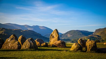 Castlerigg Stones,  standing stones near Keswick,  Lake district,  Cumbria,  United Kingdom