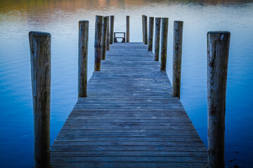 Fototapeta premium A jetty at Derwentwater, Lake district, Cumbria, United Kingdom