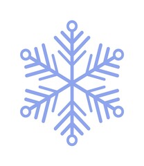 Fototapeta premium Blue snowflake winter and Christmas symbol isolated on white