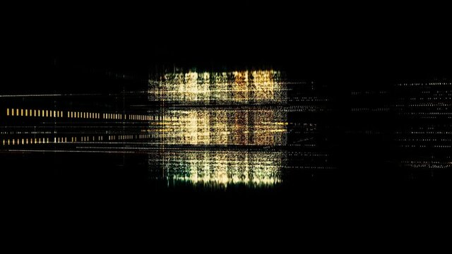 Abstract visualization of artificial intelligence self transformation and learning. Animation. AI creating a 3D shimmering rotating cube from many particles isolated on black background. 