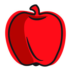 Red apple; vector illustration; for home decor, menu, packaging, stickers, etc.