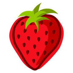 Strawberry; vector illustration; for home decor, menu, packaging, stickers, etc.