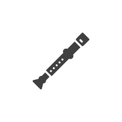 Clarinet musical instrument vector icon. filled flat sign for mobile concept and web design. Wind musical instrument, flute glyph icon. Symbol, logo illustration. Vector graphics