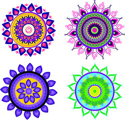 set of colorful Mandala designs