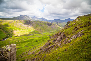 Hardknott Pass in the Lake district,  Cumbria,  United Kingdom