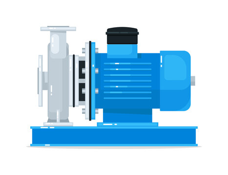 End-suction circulating water pump isolated on white