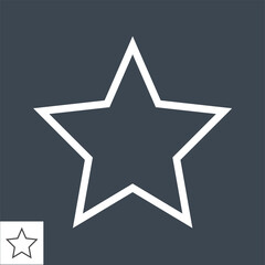 Fototapeta premium Star Thin Line Vector Icon. Flat icon isolated on the black background. Editable EPS file. Vector illustration.