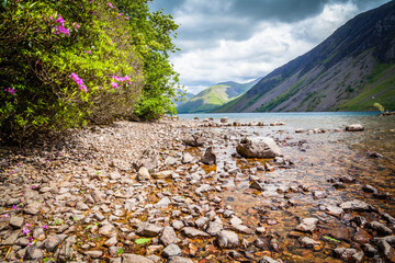 On the shores of Wastwater in the Lake district,  Cumbria,  United Kingdom