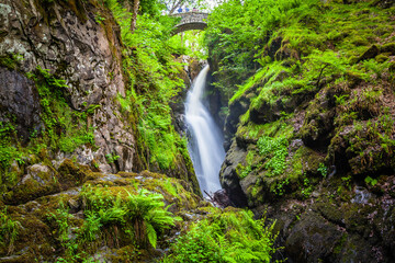 Aira Force Falls near Ullswater in the Lake district,  Cumbria,  United Kingdom