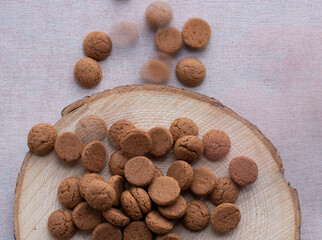 Many pepernoten cookies top view 