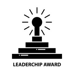 leaderchip award icon, black vector sign with editable strokes, concept illustration