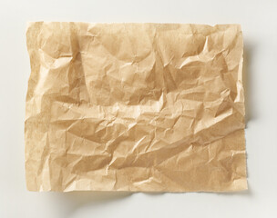 crumpled brown baking paper sheet