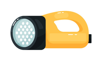 Electric led flashlight equipment with handle on white