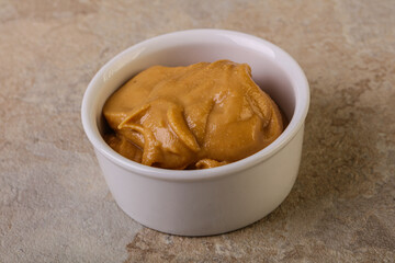 Peanut butter in the bowl