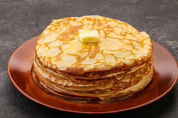 Stack of Russian traditonal pancakes