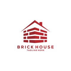brick house vector logo illustration design