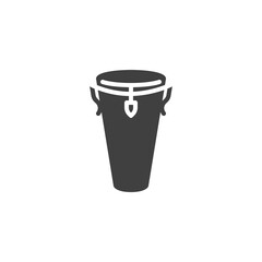 Conga drum vector icon. filled flat sign for mobile concept and web design. Congas musical instrument glyph icon. Symbol, logo illustration. Vector graphics