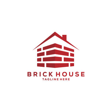 brick house vector logo illustration design