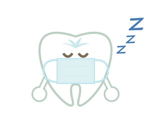 Tooth character illustration. Dentist . dental clinic　
