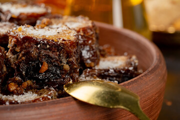 Turkish baklava pastry sweets close up photo