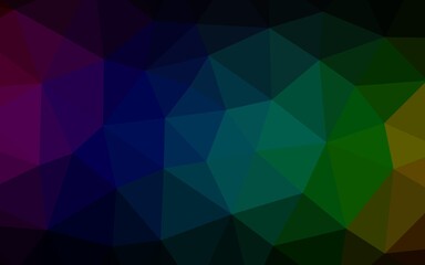 Dark Multicolor, Rainbow vector polygon abstract layout.