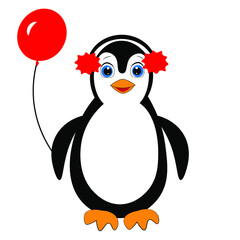 cute christmas penguin cartoon illustration
