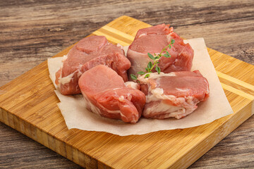 Raw pork tenderloin for cooking