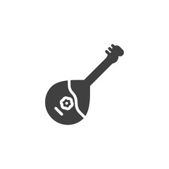 Naklejka premium Domra musical instrument vector icon. filled flat sign for mobile concept and web design. Domra string instrument glyph icon. Symbol, logo illustration. Vector graphics