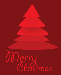 Merry christmas tree card. vector