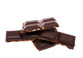 chocolate with nuts isolated