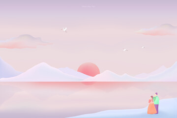 a collection of dreamy New Year's Day illustrations