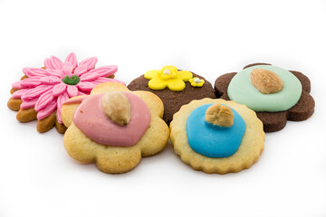 colored artisan cookies with different shapes
