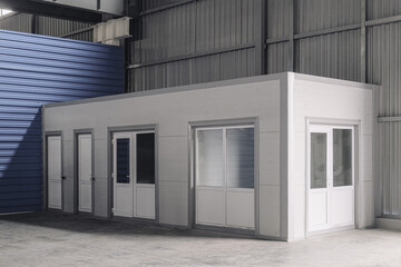 Change house with a vestibule inside an industrial building