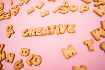 Letter cookies forming the word 