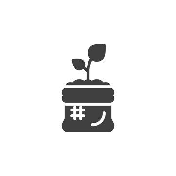 recommend clip art: Plant fertilizer bag vector icon. filled flat sign for mobile concept and web design. Gardening soil and plant glyph icon. Symbol, logo illustration. Vector graphics