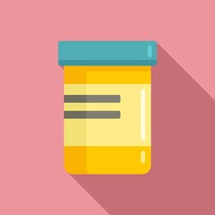 Chicken pox pill jar icon. Flat illustration of chicken pox pill jar vector icon for web design