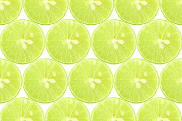Fototapeta na wymiar lime fruits green freshness template texture, with isolated background