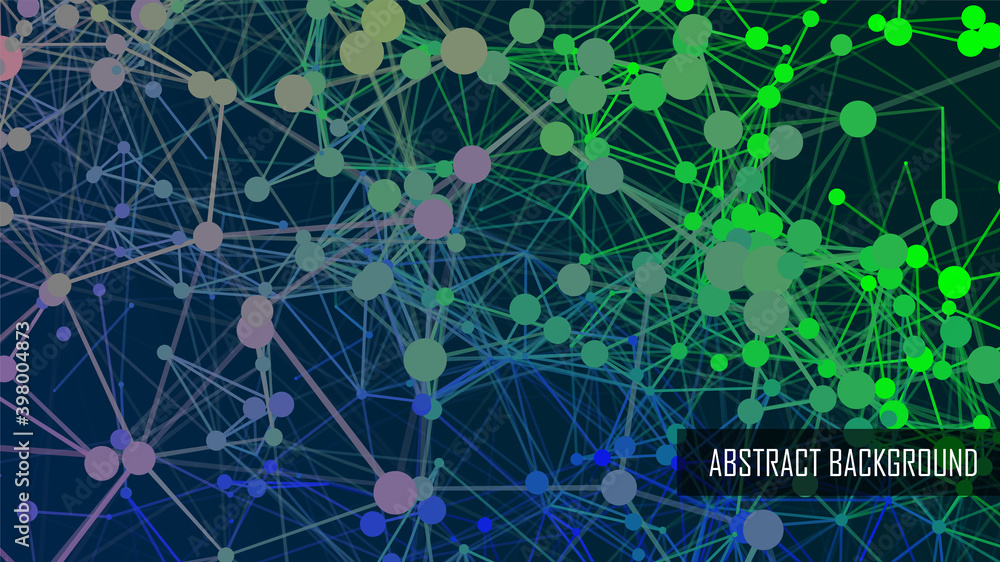 Poster abstract technology background of lines and dots