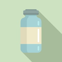 Chicken pox medical bottle icon. Flat illustration of chicken pox medical bottle vector icon for web design