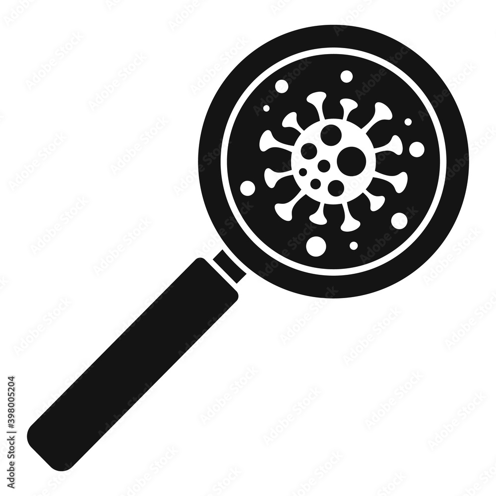 Poster chicken pox magnifier icon. simple illustration of chicken pox magnifier vector icon for web design 