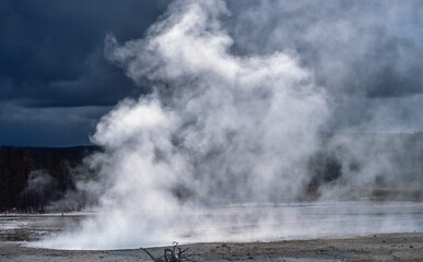 Yellowstone Park, hot spring landscape