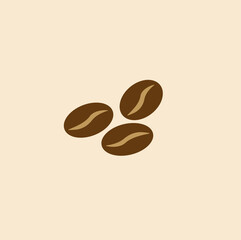 coffee bean icon isolated on a trendy beige background