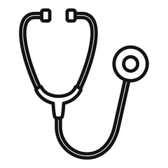 Medical stethoscope icon. Outline medical stethoscope vector icon for web design isolated on white background