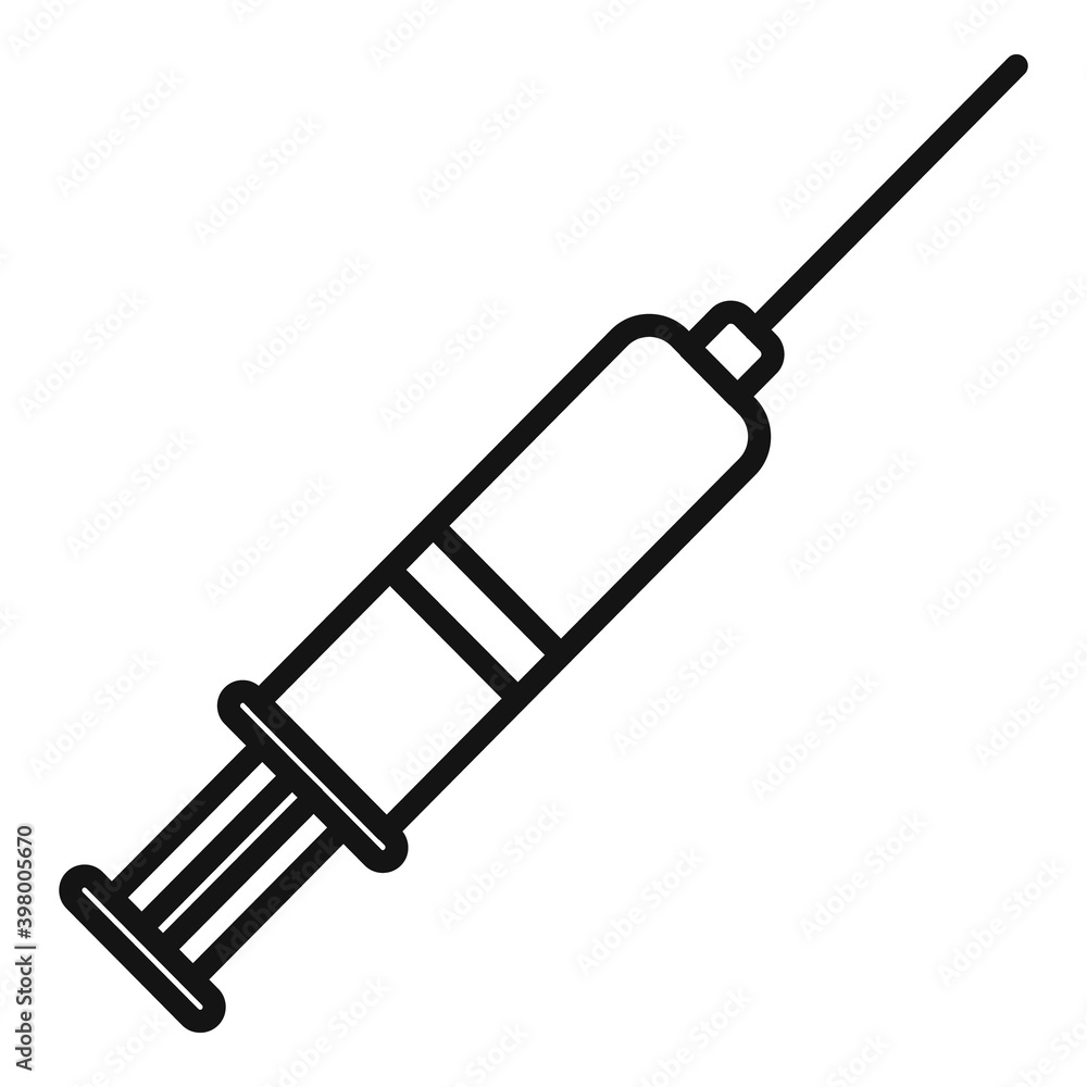 Sticker Chicken pox syringe icon. Outline chicken pox syringe vector icon for web design isolated on white background