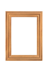 Wooden empty photo frame isolated on white