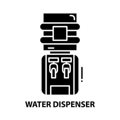 water dispenser icon, black vector sign with editable strokes, concept illustration