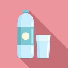 Room service water bottle icon. Flat illustration of room service water bottle vector icon for web design